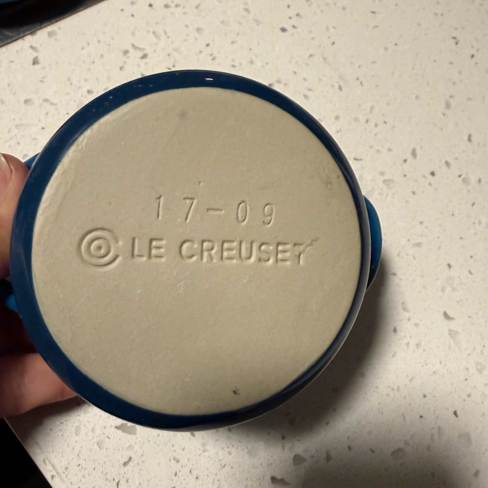 Le Creuset Blue Mini Stoneware Cocotte with Lid - Bright Blue - Picture 4 of 4